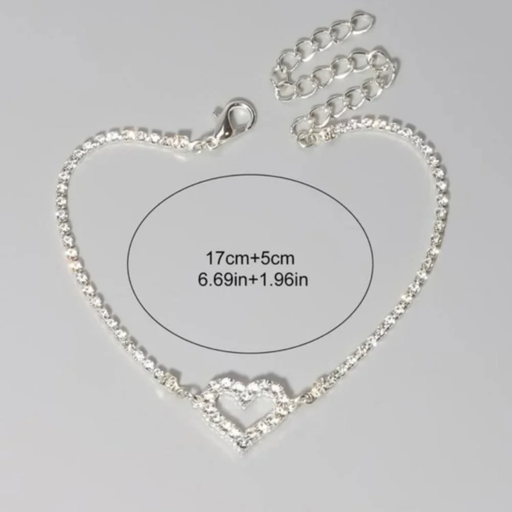 Valentines Day Bracelet Hollow Heart Shiny Chain Bracelet For Your Loved One - Picture 5 of 5